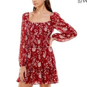 Trixxi Dark Red Long Sleeve Dress. Size: Small